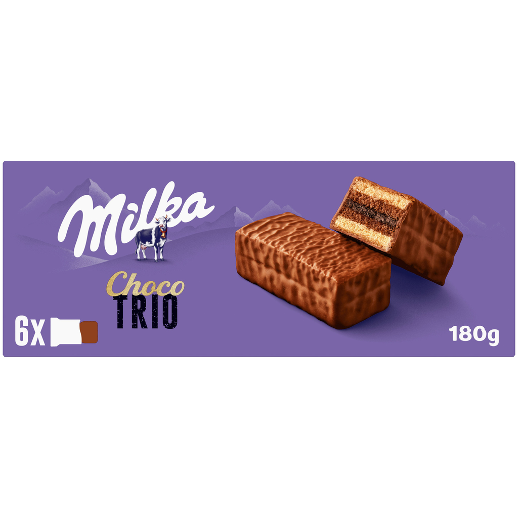 MILKA Gâteaux fourrés au chocolat Choco Trio 180 g