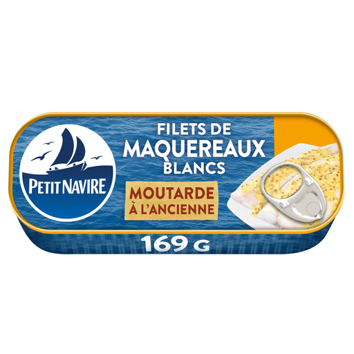[3019081241193] PETIT NAVIRE Mackerel Fillets Old-Style Mustard 169 g