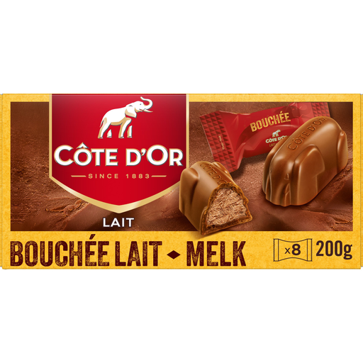 [7622210117762] COTE D'OR Mordidas de chocolate de leite, avelãs e amêndoas 200 g