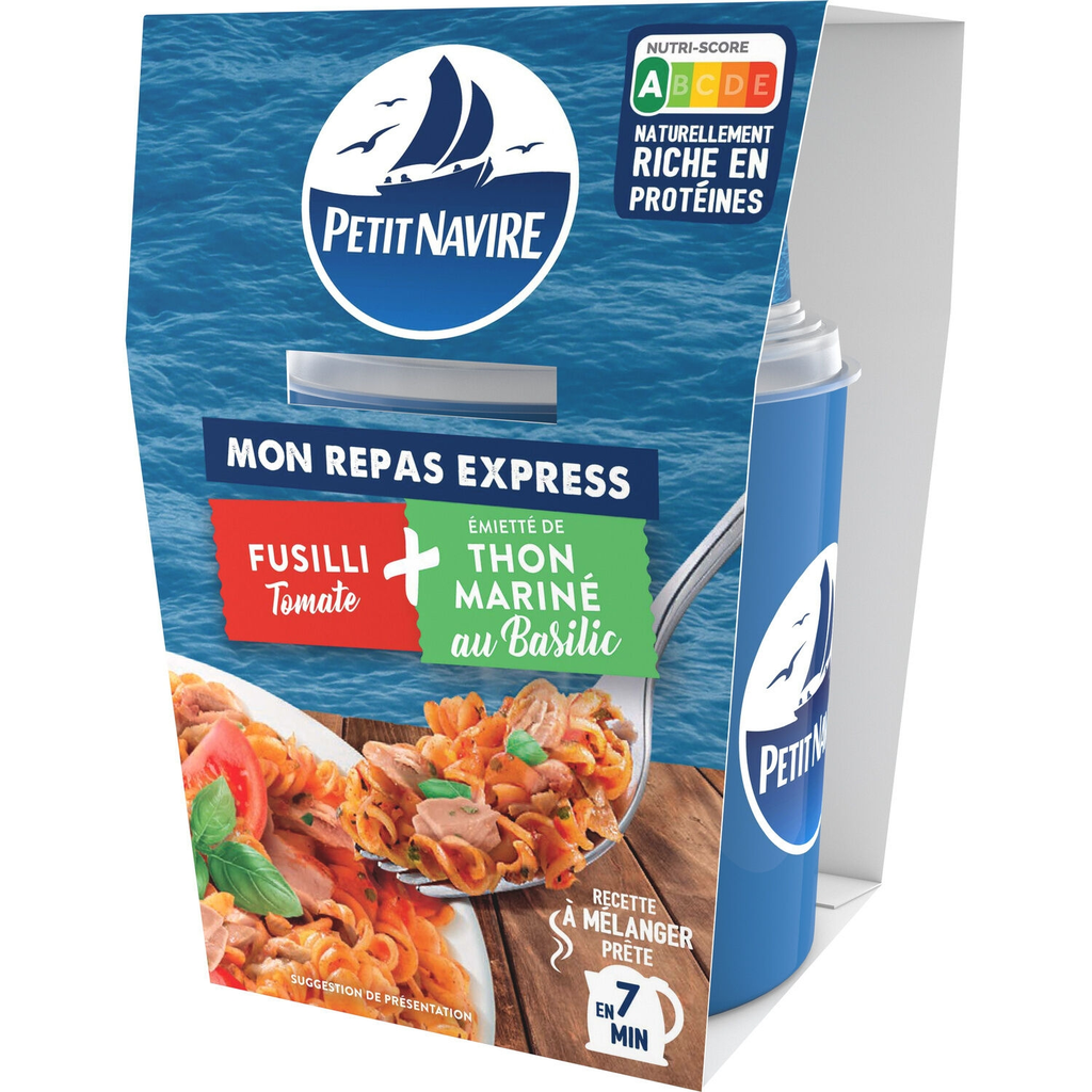 PETIT NAVIRE Instant Fusilli Pasta with Tomato & Basil Marinated Tuna 140 g