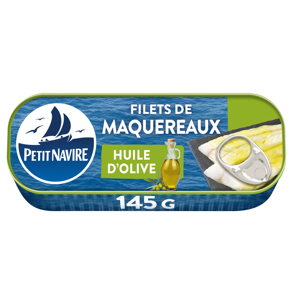 PETIT NAVIRE Mackerel Fillets Extra Virgin Olive Oil 145g