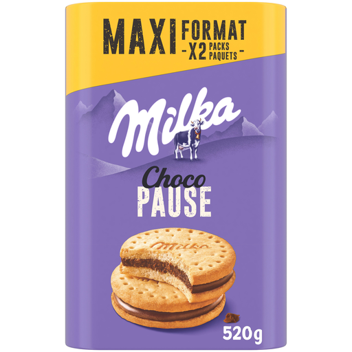 [7622210245908] MILKA Galletas rellenas de chocolate con leche Choco Pause 2x260g