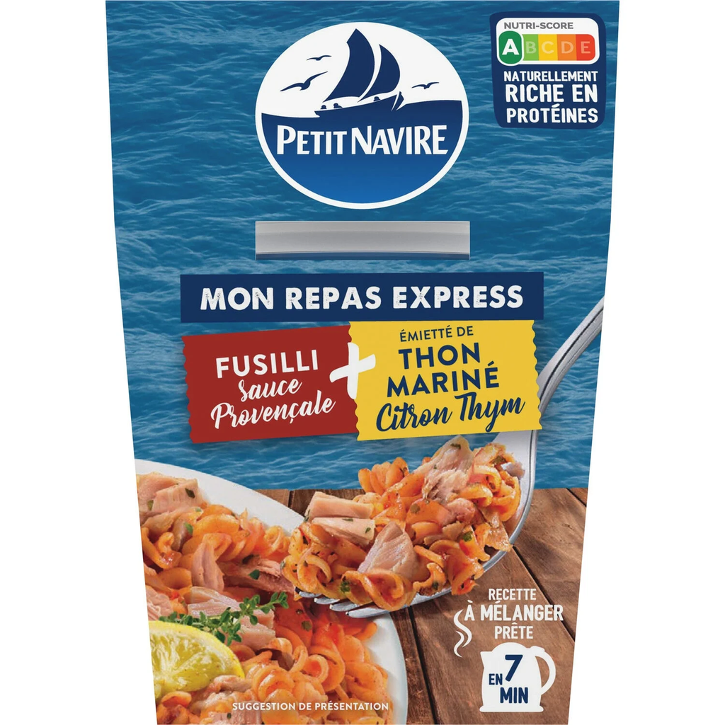 PETIT NAVIRE Instant Fusilli Pasta Provençale Sauce & Lemon Thyme Tuna 140 g