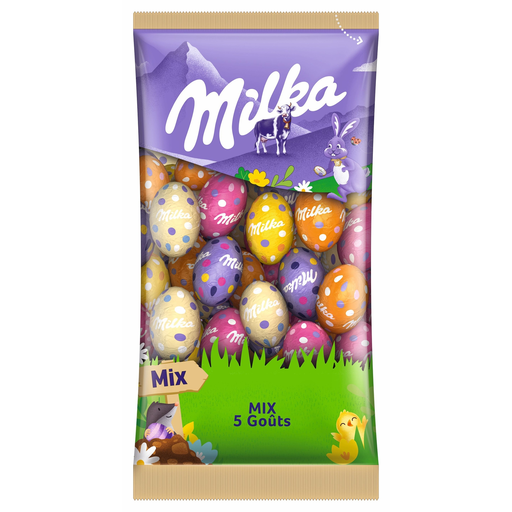 [7622210316882] MILKA Huevos de Chocolate con leche surtido mix 5 sabores 500 g
