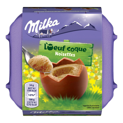 [7622210341440] MILKA Huevos chocolate cáscara avellana 136 g
