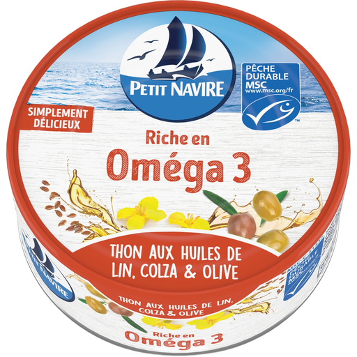 [3019082000362] PETIT NAVIRE Tuna with Linseed, Rapeseed and Olive Oils 120 g