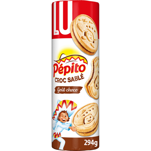 [7622210400574] PEPITO Croc Sablé galletas de mantequilla rellenas de chocolate con leche 294 g