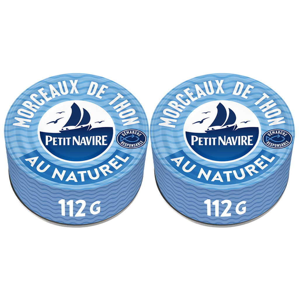 PETIT NAVIRE Natural Tuna Chunks Responsible Procurement 2 cans of 112 g
