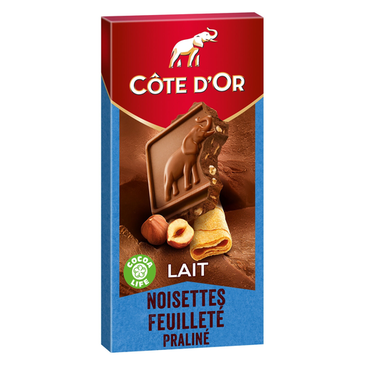 [7622210423283] COTE D'OR Milk chocolate bar with hazelnuts, crispy biscuit and praline 180 g