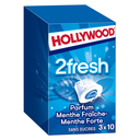 HOLLYWOOD 2 Fresh Chewing-gums Sans Sucres Menthe Fraîche et Forte 3x10 Dragées 66 g