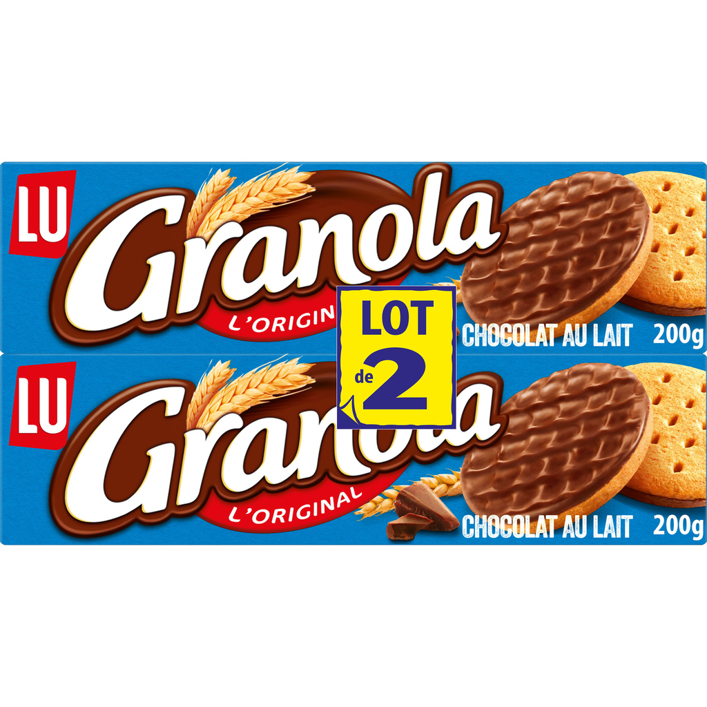 LU Granola Milk Chocolate Shortbread Biscuits 2x200g
