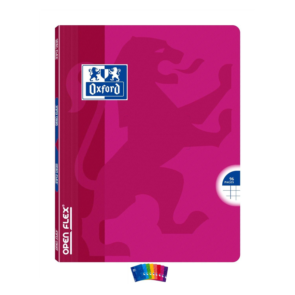 OXFORD Cahier Openflex Agrafé 17x22cm 96 Pages Petits Carreaux