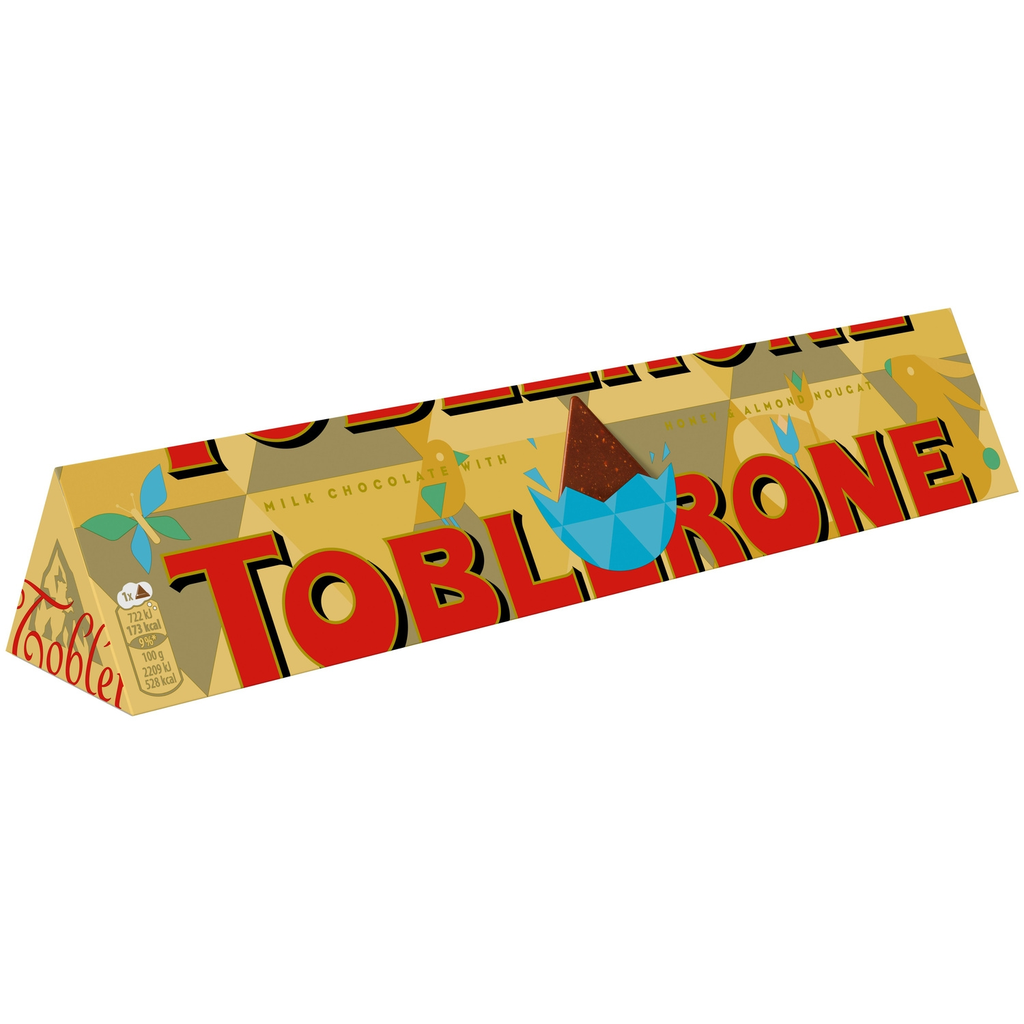 TOBLERONE Chocolate de leite com nougat de mel e amêndoas Páscoa 360 g