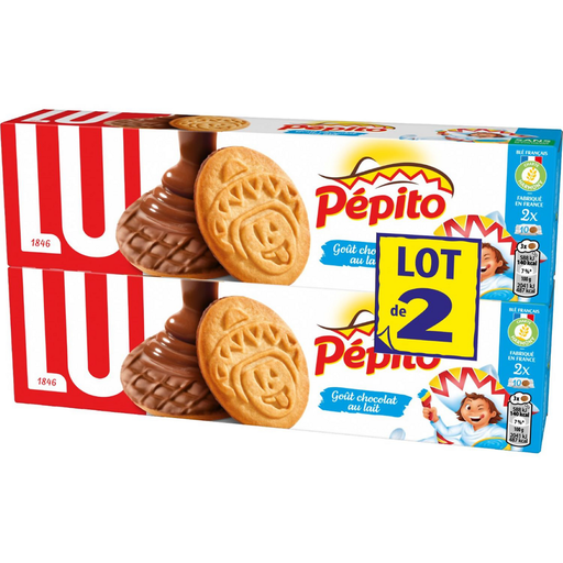 [7622210718594] PEPITO Milk Chocolate Coated Biscuits LU 2 packs of 192 g