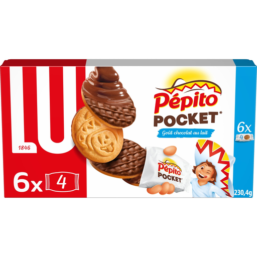 [7622210718631] LU Milk chocolate biscuit Pocket PEPITO 230 g
