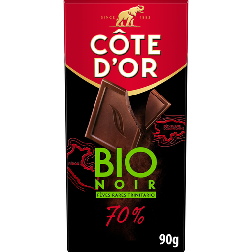 [7622210724519] COTE D'OR Organic Dark Chocolate Bar 70% Cocoa Rare Trinitario Beans 90 g