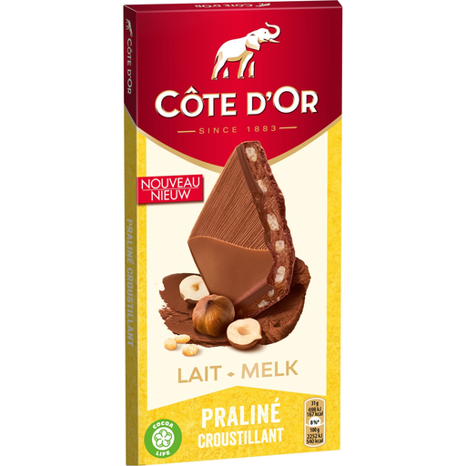 [7622210726117] COTE D'OR Fine Milk Chocolate Praline Crunchy 155 g