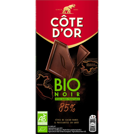 [7622210869616] COTE D'OR Dark chocolate 85% rare Trinitario beans Organic 100 g