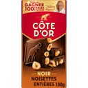 COTE D'OR Tablette de chocolat noir et noisettes entières 180 g
