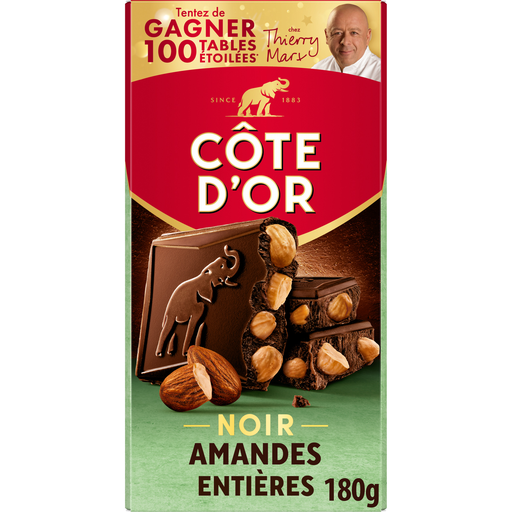 [7622210995100] COTE D'OR Dark chocolate bar with whole almonds 180 g