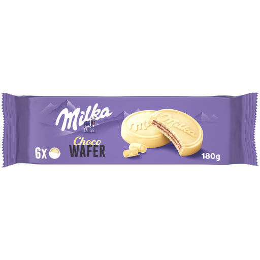 [7622300344757] MILKA Choco Wafer White Chocolate Coated Wafers 180 g