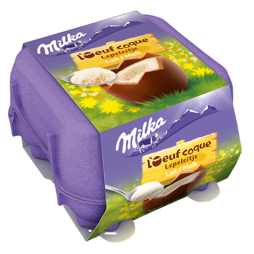[7622400817199] MILKA Huevos de chocolate con leche rellenos de mousse 136 g