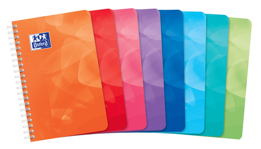 [3020120097152] OXFORD Lagoon Notebook 11x17cm 5mm Grid 180 Pages Spiral Bound Polypro Cover Assorted Colors