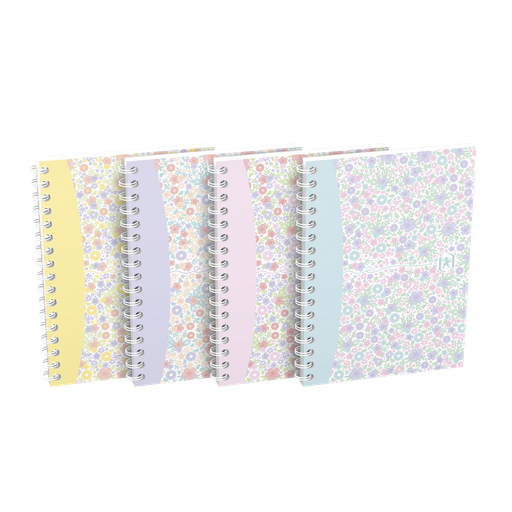 [3020120113494] OXFORD Cuaderno Floral A6 Cuadrícula 5mm 100 Páginas Encuadernación Integral Cubierta Cartón Colores Surtidos