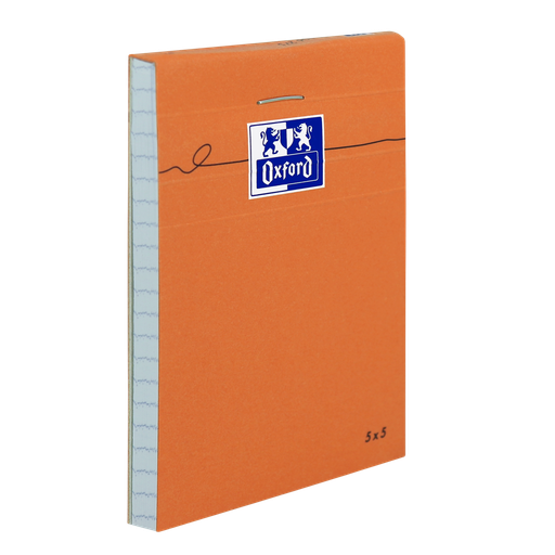 [3020121062753] OXFORD Orange Notepad A7 5mm Small Squares 80 Stapled Sheets