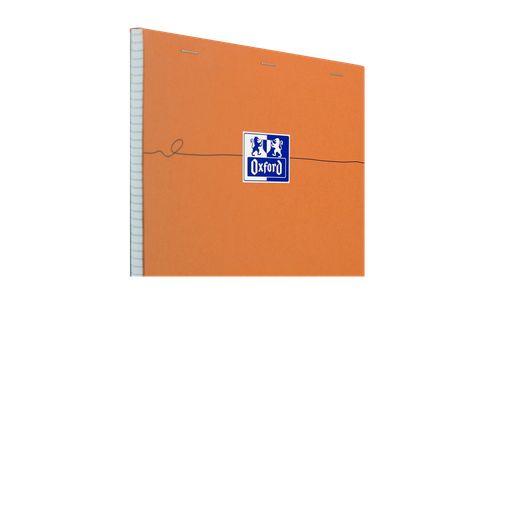 [3020121062814] OXFORD Orange A4 Notepad 5mm Small Squares 80 Stapled Sheets Coated Cover, per unit