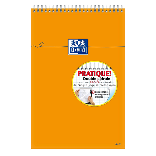 [3020121062975] OXFORD Spiral Notebook A4+ 210 X 315mm Squared 80 Sheets 80g