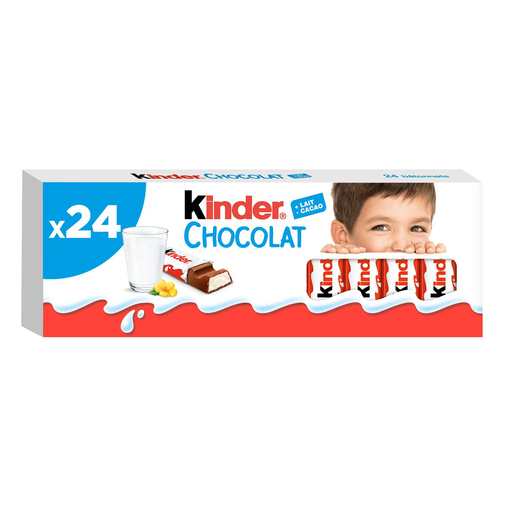 [8000500036952] KINDER Chocolat Barra de chocolate 24 peças 300 g