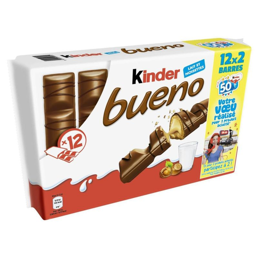 [8000500182116] KINDER Barres Chocolatées Lait Et Noisette Bueno 516 g