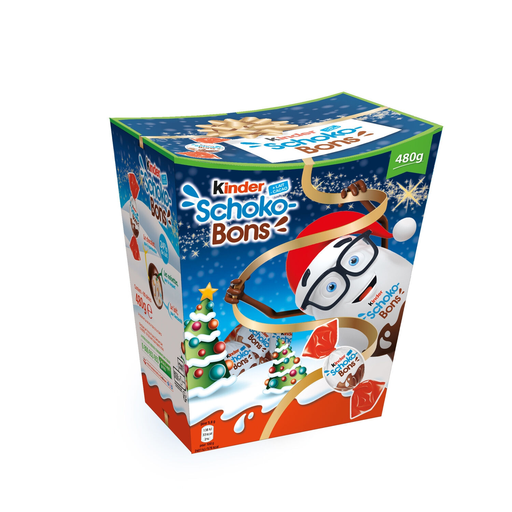 [8000500184462] KINDER Bonbons de chocolats au lait fourrés lait et noisettes SCHOKO-BONS 480 g