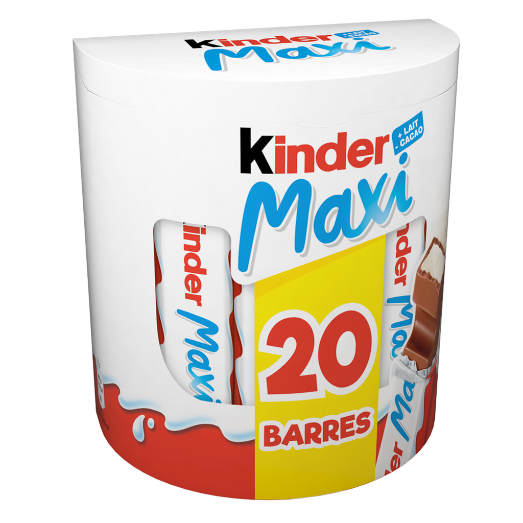 KINDER Maxi Barras de chocolate com leite 20 barras 420 g