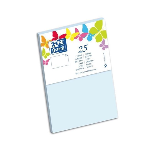 [3020121687086] OXFORD 25 Index Cards 15cm X 10cm 240g Blue