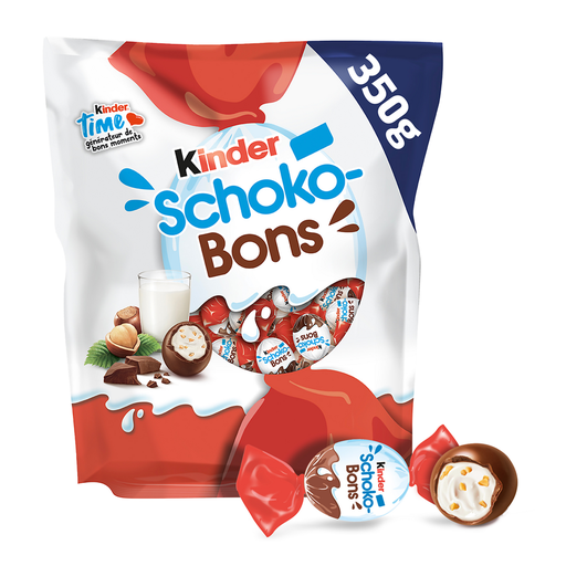 [8000500269206] KINDER Schoko-Bons Bombons de chocolate recheados com leite e avelãs 350 g