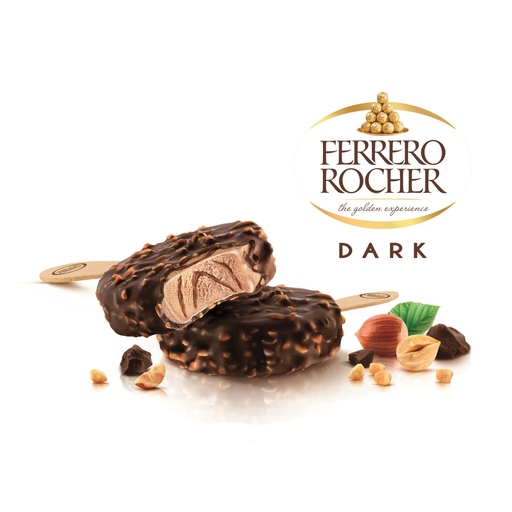 [8000500363515] FERRERO ROCHER Gelados em pau avelãs cobertos chocolate negro 200 g