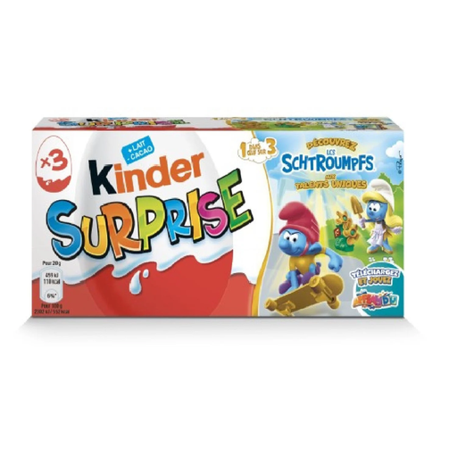 [8000500369548] KINDER Œufs chocolatés Surprise Unisexe 3 x 20 g