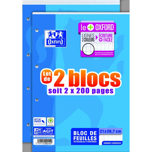 [3020122024149] OXFORD A4 Writing Pads 200 Ruled Pages 2 units