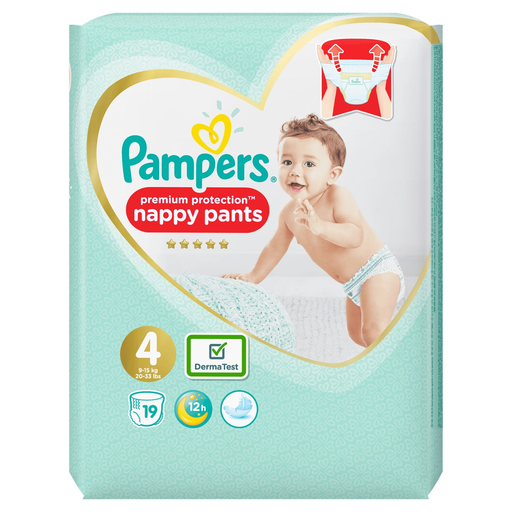 [8001090184009] PAMPERS Couches-Culottes Premium Protection Pants Taille 4 (8-14 kg) - Paquet de 26