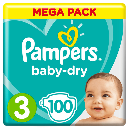 [8001090268617] PAMPERS Couches Baby-Dry Taille 3 (6-10 kg) - Paquet de 64