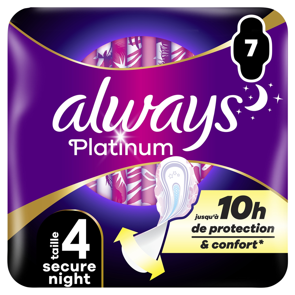 ALWAYS Platinium Sanitary Pads Night Secure 7 Pads