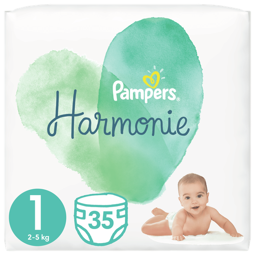 [8001090933423] PAMPERS Couches Bébé Harmonie Taille 1-2, 35 couches
