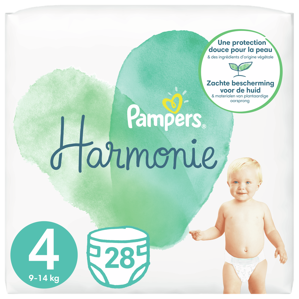 PAMPERS Harmonie fraldas tamanho 4 (9-14 kg) 28 unidades