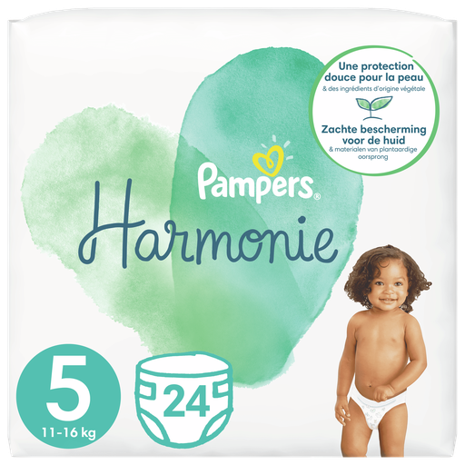 [8001090933669] PAMPERS Harmonie Couches Taille 5, 24 couches