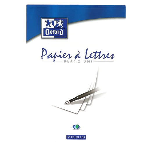 [3020123277148] OXFORD A4 Plain Writing Paper Notepad 50 Sheets 80g