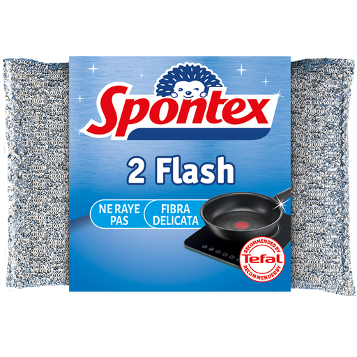 [8001700001207] SPONTEX Esponja abrasiva para loiça não riscante Flash 2 unidades