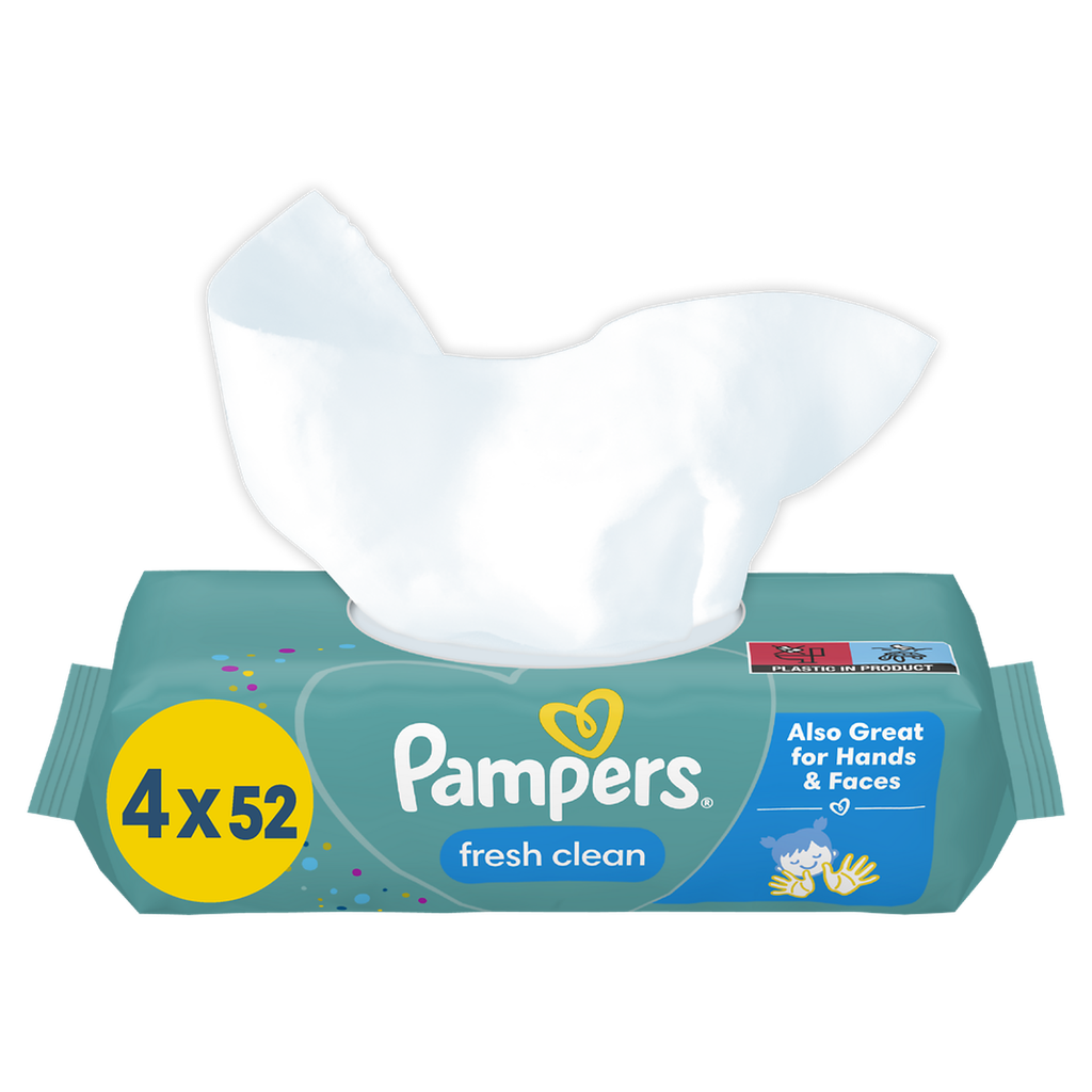 PAMPERS Fresh Clean baby cleansing wipes 4x52 wipes