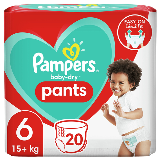 [8001841461861] PAMPERS Baby-Dry Pants Fraldas-Cueca Tamanho 6, 20 Fraldas